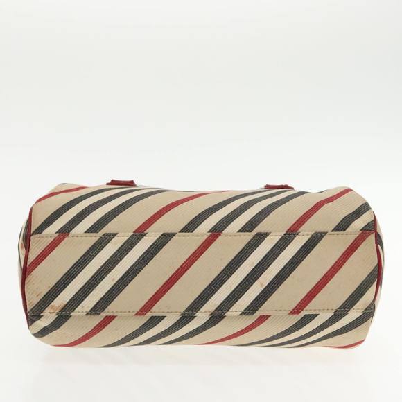 BURBERRY Nova Check Blue Label Hand Bag Beige Red Silver Auth ti2140 - Picture 5 of 16